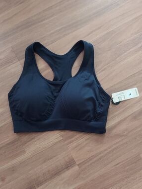 High-Impact Wireless Racerback Sports Bra - Black